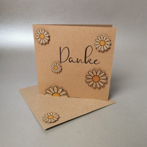 Karte Danke mit Blumen Set