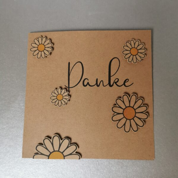 Karte Danke mit Blumen Ansicht