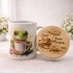 Tasse Guten Morgen Frosch mit Seerose